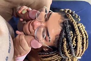 Greedy Transsexual Deepthroats Two Cocks And Spits On Them!