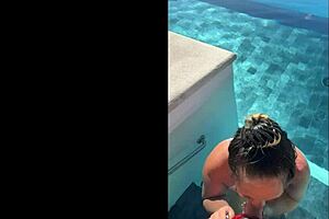 Public bj at infinity pool in Costa Rica with girlfriend and interracial couple