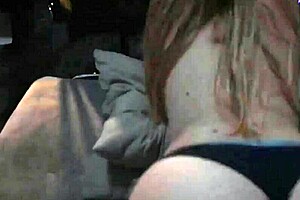 Bold blonde bitch in private amateur threesome swallows creampie without condom.