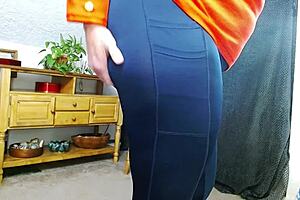 1150 Dawn Shows Off Fine Fat Ass in Tights with Orgasm Denial