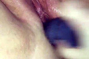 BBW feels ridged dildo in wet sloppy cunt