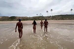 Nudist Beach Turns Into Cum Bath For African Latina Teens