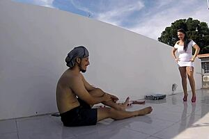 Interrupted work on boy's construction site