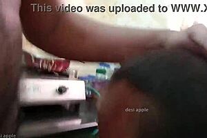 Maid Suhasini sucks cock in indian scene.