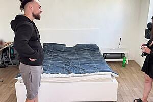 I-I was so horny, I-I went over to the neighbor's place for some wild fucking while my boyfriend was away, riding his big cock in cowgirl and getting my shaved pussy licked and cum covered tits