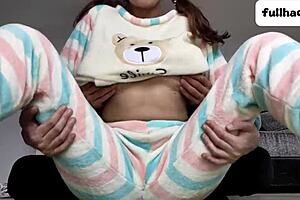 Stepdad stops touching small tits and pussy