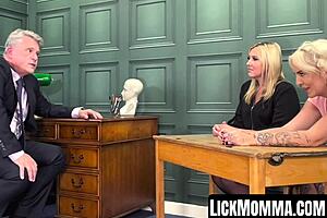 Stepmom Charlie Rae and Gigi Patsy Suck Principal's Cock in Threesome 😏