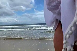 crazy milf passionately jerks me off in public