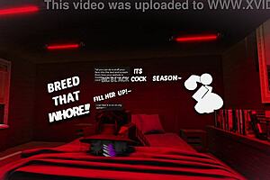 I passionately stretch this femboy's big ass with my huge black cock, making him moan in pleasure.