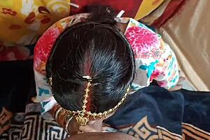 beautiful indian girl gives blowjob to friend's dick, taking cum in mouth