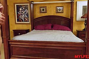 Bad boy cums in sister-in-law's anus while bent over.