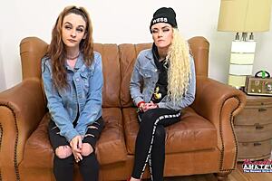 sassy and lola share a juicy cock for blowjob and facial?