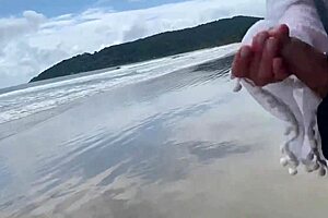 crazy milf passionately jerks me off in public