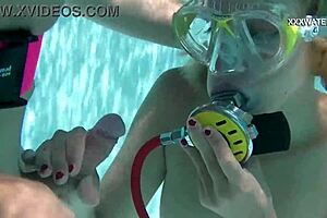 Cum everywhere in pool from blowjobs