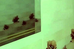 oiled ebony housewife flashes neighbors in public