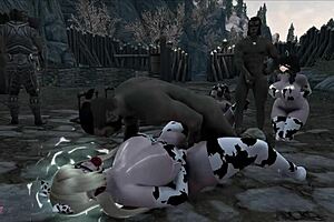 Elfs & Orcs Engage In Bound Riding With Monster Boobs