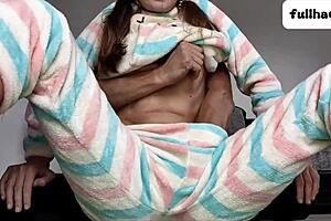 Stepdad stops touching small tits and pussy