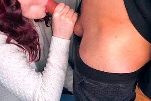 Teen Amateur Gives Sloppy Deepthroat Blowjob on Balcony, Cum in Mouth