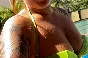 the neighbor invited me to the pool