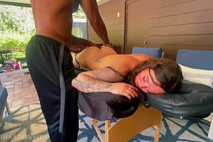 The hotwife enjoys a naughty massage before getting a bbc fuck