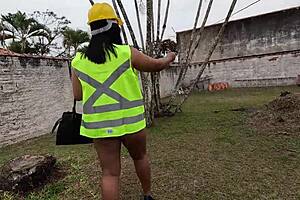 I imagined workers fucking my hairy pussy outdoors with toys