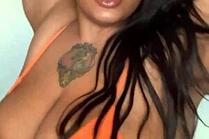 horny milf in bikini teases with seductive dance flaunting big ass and tits