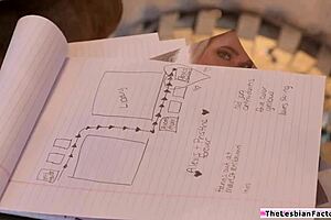 blonde babe scissoring with big tits lesbian