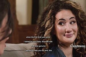 Busty Girl Crushes On Bustier Courier Lesbian