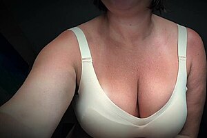 bouncing saggy tits with moaning mature milf