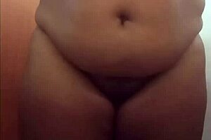 intriguing reveal: bbw amateur strips, showing big ass, natural tits, and juicy pussy in homemade video