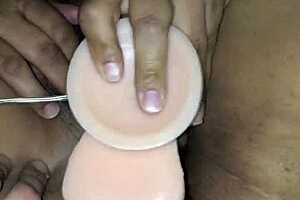 Watching My Hot BBW Latina Girlfriend Try Two Big Dildos