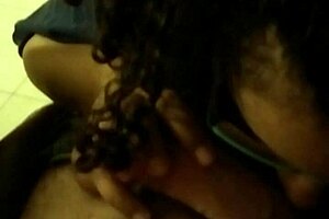 Curly Girl Sucking On Candy In Hidden Camera