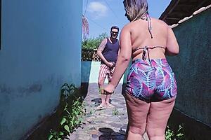 Latina Amateur's Tight Ass Filled by Neighbor's Monster Cock