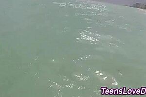 Teen tits jizzed over