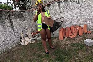 I imagined workers fucking my hairy pussy outdoors with toys