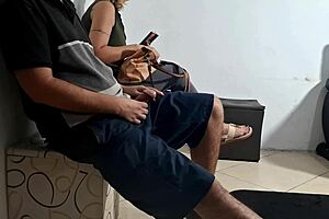 Flash of Dick in Dentist's Waiting Room: She Groped It