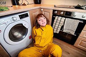 Redhead British Babe Messy Cum Party With Toys