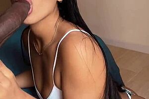 Sloppy blowjob in front of the camera while on video call with her husband -amateur couple- nysdel