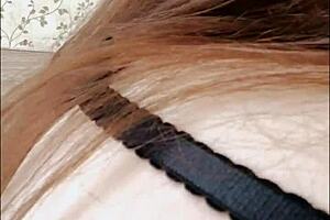 hey, watch this russian student finger her pussy and anus in black stockings?