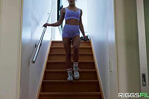 fitness model seducing her trainer for his big cock