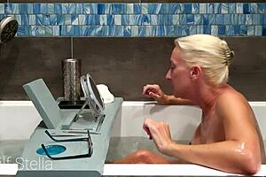 Bathing with stella e01 pussy shaving and body shaving - milf stella