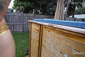 Della Dane Backyard Poolside Sex