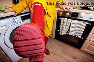 Redhead British Babe Messy Cum Party With Toys