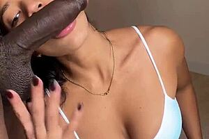 Sloppy blowjob in front of the camera while on video call with her husband -amateur couple- nysdel