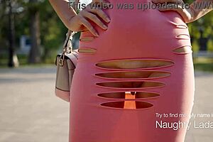 I cut my dress and went outside to show it to others