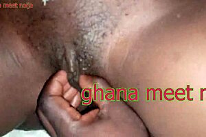 Playing with ebony pussy and fucking it with coka cola bottle