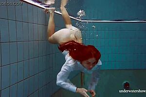 Suggestive Underwater Swim with Big Natural Tits Babe Lola