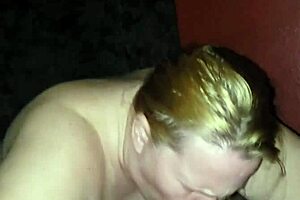 She sucks his dick roughly until he cums in her mouth