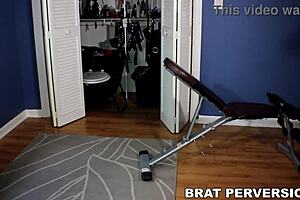 Brazilian brunette teases bubble butt in shorts