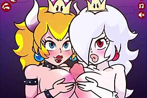 bowsette y boosette really enjoy those hard cocks in group pov cumshot threesome 😜💦